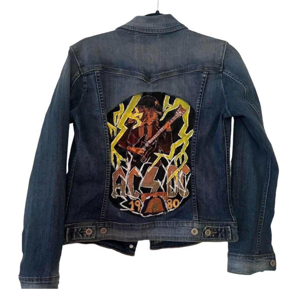 AC/DC  hand painted trucker  jacket